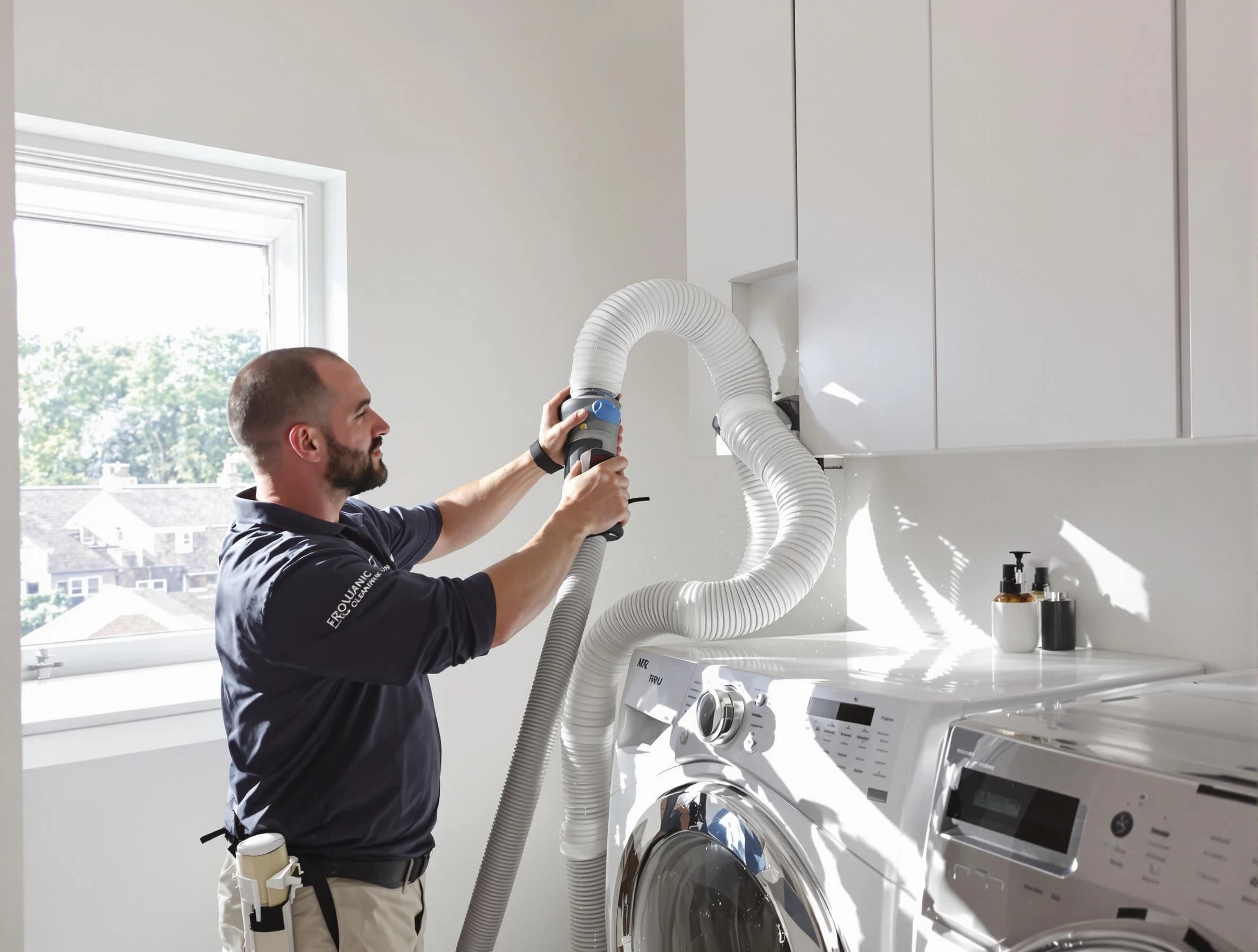 Certified West Covina Dryer Vent Cleaning technician performing dryer vent cleaning in West Covina